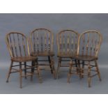 A set of four spindle back chairs