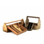 Four vintage wooden tool boxes