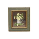 Gerald NordenPRIMROSES IN A CUPoil on board, signed l.r. in a green gilt frame