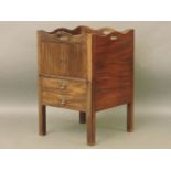 A George III mahogany night commode, with a raised gallery, 49cm wide