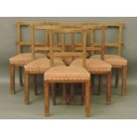 A set of six Victorian oak chairs, of reformed Gothic influence