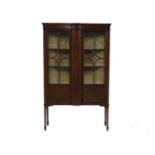 An Edwardian and mahogany inlaid display cabinet, 105cm x 168cm high