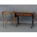 A 19th century mahogany sofa table, and an oval table display cabinet, 134 x 52cm