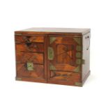 A Japanese parquetry table cabinet, 32.5cm