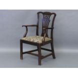A 19th century mahogany elbow chair