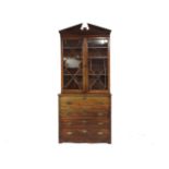 A George lll mahogany secretaire bookcase, 104cm wide x 233cm high
