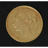 Great Britain, Victoria (1837 - 1901), Sovereign, 1876, First young head l., rev. St George (S