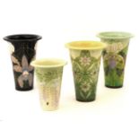 Four Dennis Chinaworks conical vases, designed by Sally Tuffin, various dates, one pierced, 17cm