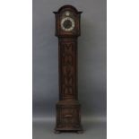 An early 20th century oak grandmother clock, 168cm high