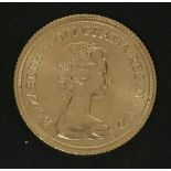 Great Britain, Elizabeth II (1952-), Sovereign, 1979, Queen Elizabeth bust by Machin right, rev.