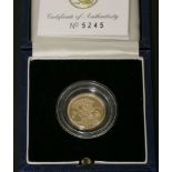 Great Britain, Elizabeth II (1952 -) Proof Half Sovereign, 1997, rev. St George, complete with