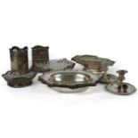 A group of miscellaneous plated items, various dates, comprising, a pair of Sheffield plated