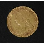 Great Britain, Victoria (1837 - 1901), Half Sovereign, 1896, Old veiled bust l., rev. St George (S