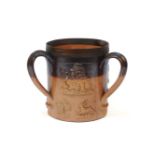 Stoneware mug of Lambeth pattern, George III period