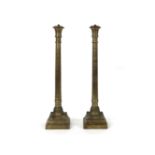 A pair of 20th century brass table lamps