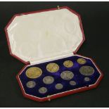 Great Britain, George V (1910 - 1936), proof set, 1911, Five Pound, Two Pound, Sovereign, Half