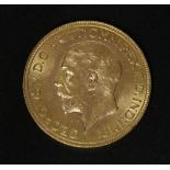 South Africa, George V (1910 - 1936), Sovereign,1930, SA on ground for Pretoria Mint, small head l.,