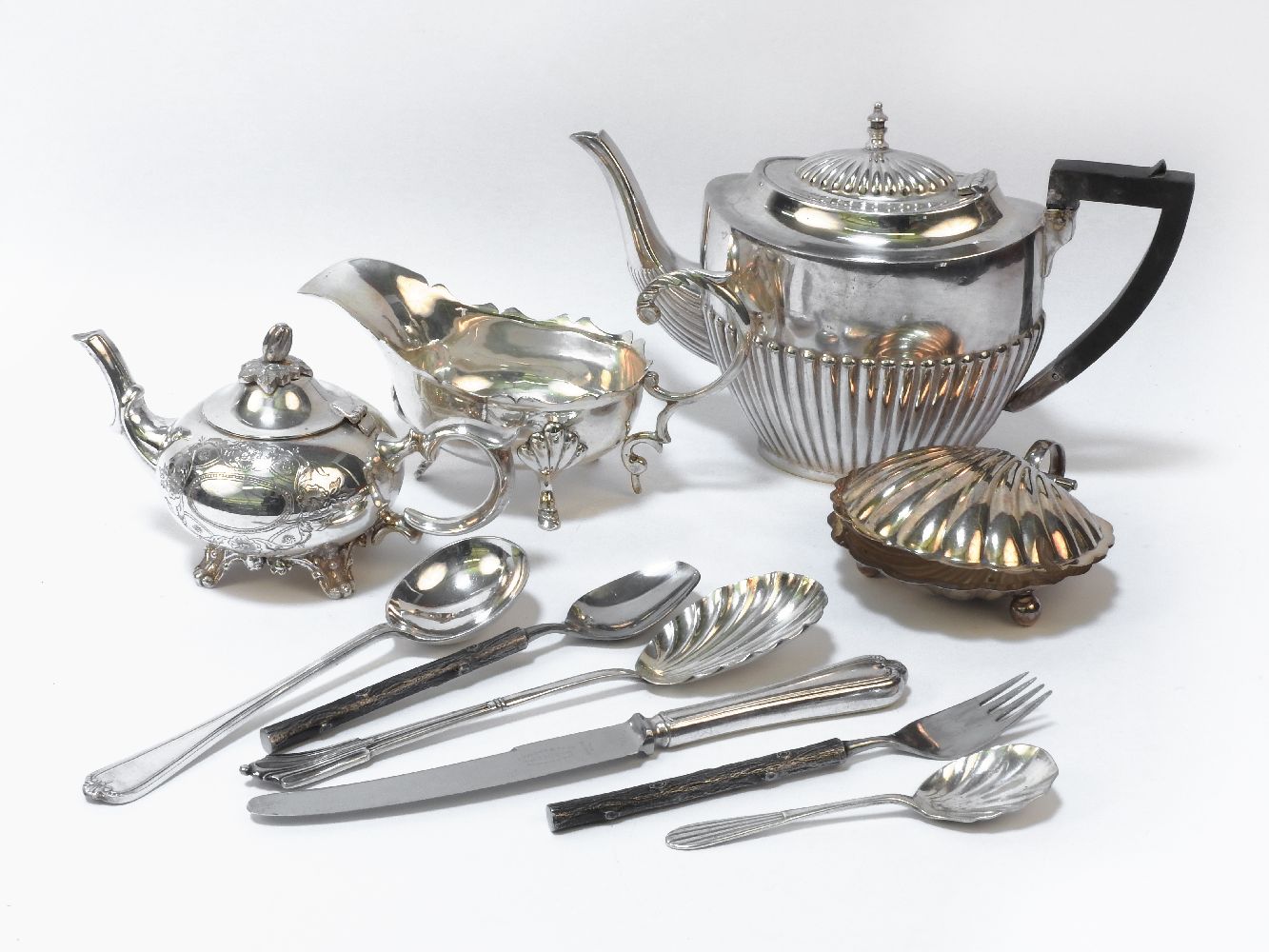 Various Kings pattern silver plated cutlery, and other silver plated wares