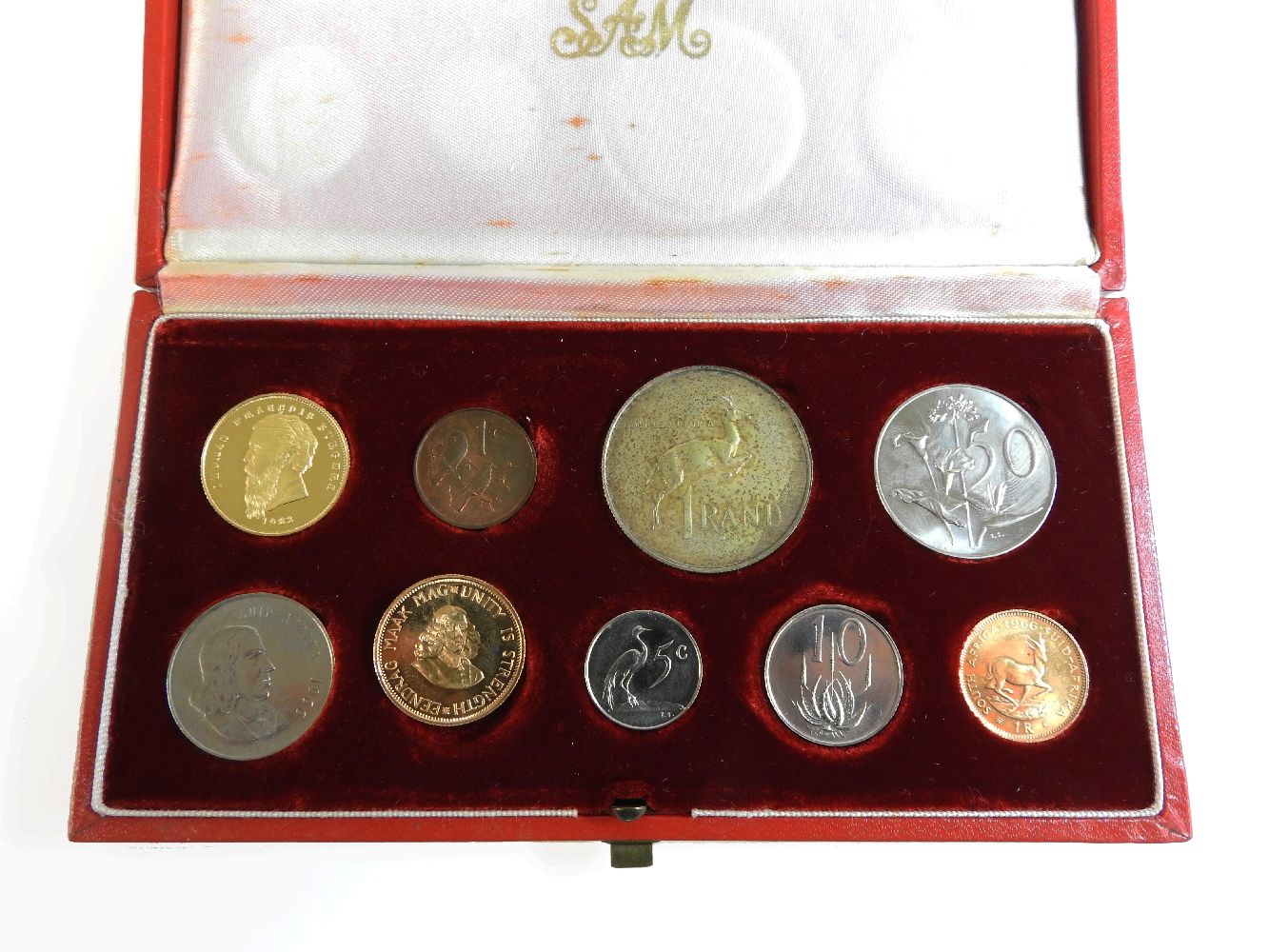 South Africa, Proof coin set, Two Rand to One Cent(lacking the Two Cent coin), 1966, complete in