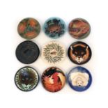 Nine Dennis Chinaworks pottery plates, designed by Sally Tuffin, with animals, 15.5cm diameter,