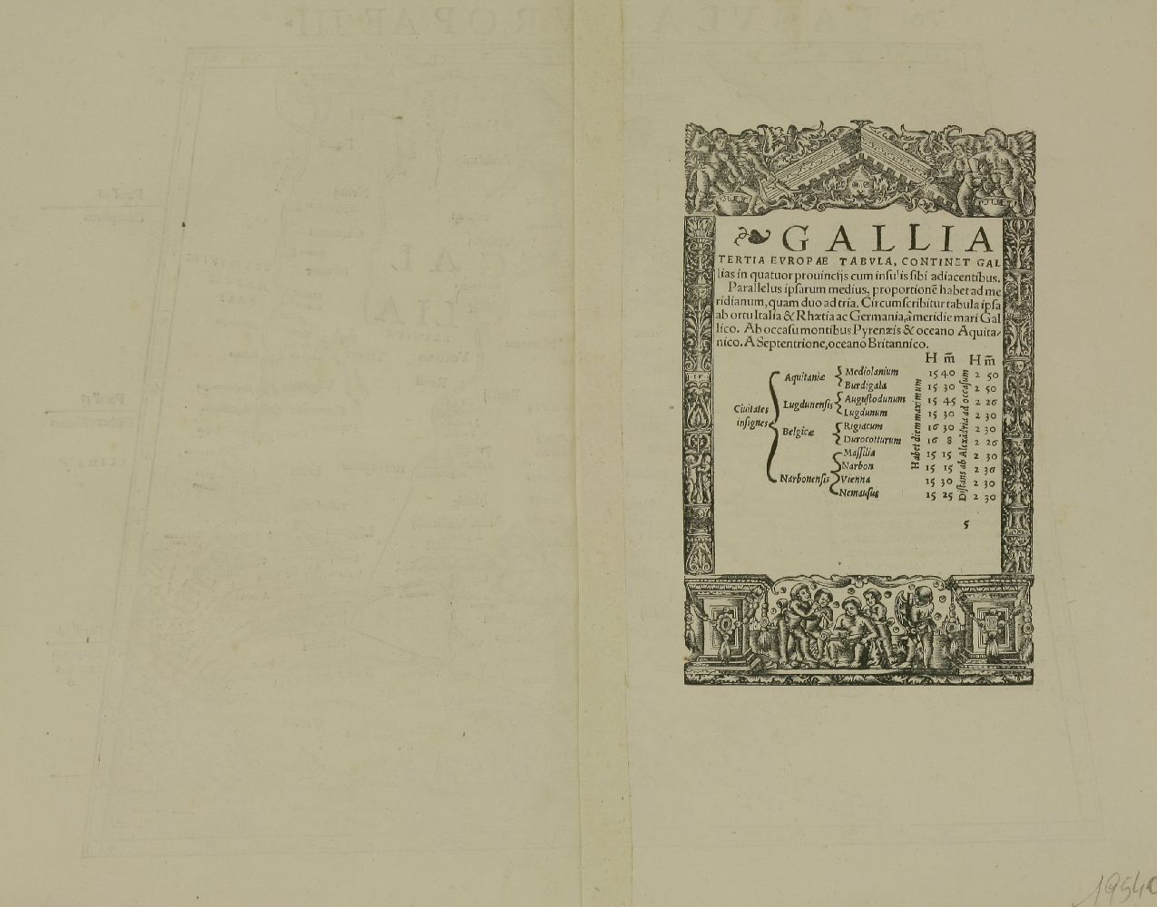 Sebastian Munster,France - Tabula Europae III. Uncoloured; Basle, 1540. vg+/fine39 x 31cm - Image 2 of 2