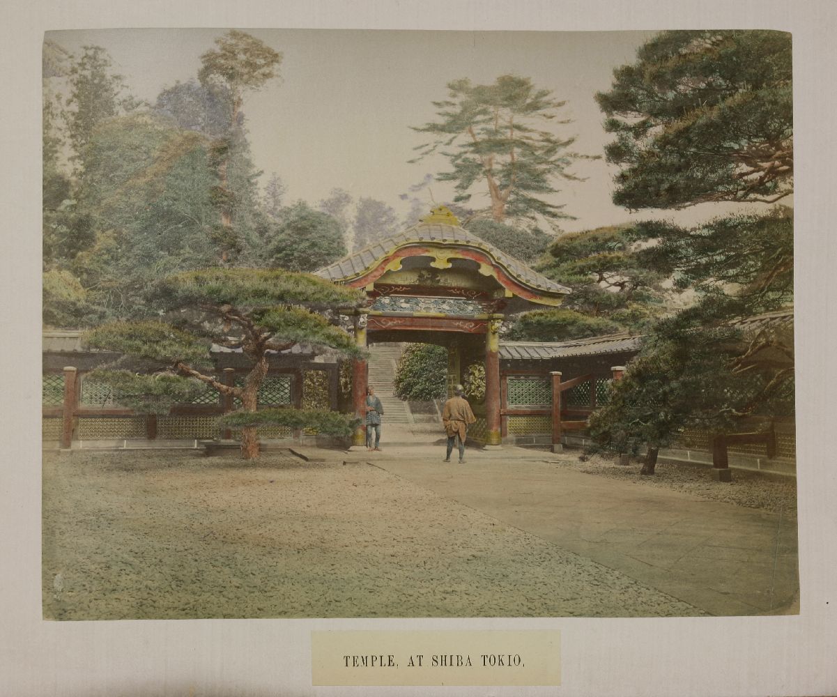 JAPAN: 50 colour photographs of Japan, in the original oblong 4to. lacquered album; VG; Plus 6 loose - Image 3 of 4