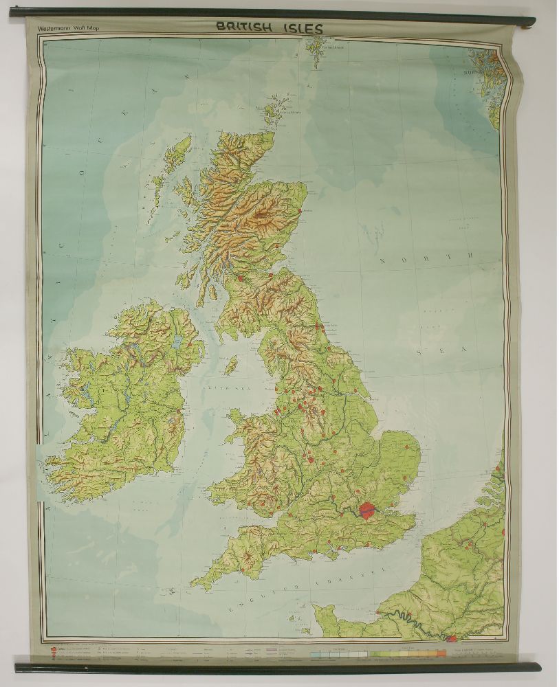 Two large coloured wall maps, PLUS a quantity of Ordinance Survey Maps. (qty.) - Image 2 of 5