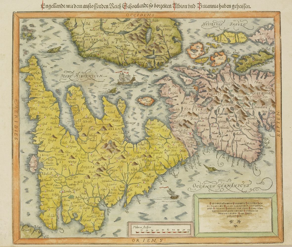 Sebastian Munster,British Isles (Hand-Coloured Map). Basle, nd, c1550. vg+/Fine42.5 x 33.5cm