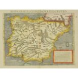 Sebastian Munster,Spain/Portugal (Hand-Coloured Map). Basle, 1550. vg40.5 x 30cm