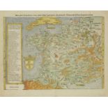 Sebastian Munster,1. France- Galliae regionis nova descripto (Hand-Coloured Map). Basle, c1550. vg;
