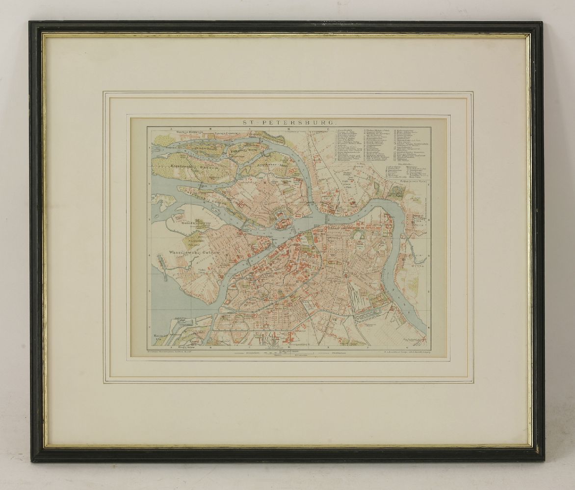 Geogr Brockhaus (publisher)St PetersburgEarly 20th century coloured map,30 x 25cm,Another map of