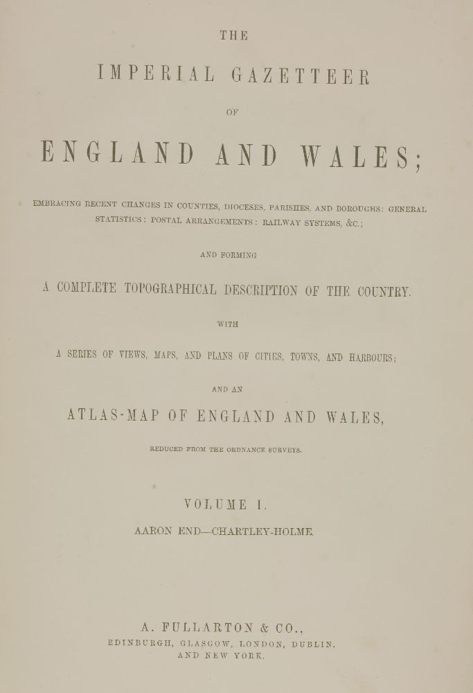 1. Wilson, J M: Imperial Gazetteer of England and Wales, in 6 Divisions. Edinburgh, Fullarton, no - Image 4 of 4