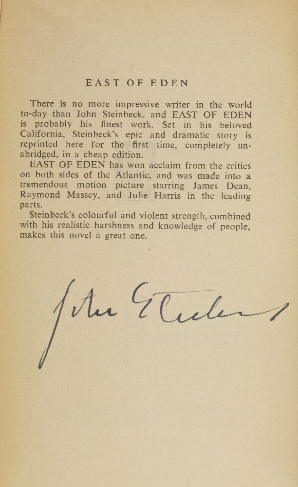 STEINBECK, John: East of Eden. Paperback; half title signed. G+ - Image 3 of 3