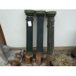 Three cast iron posts 92cm high (above ground)