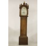 An oak longcase clock, the painted dial inscribed J. MANN NORWICH, with an eight day movement,