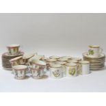 A Royal Worcester cradley pattern (reproduction) part coffee service, consisting ten cups and