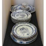 An assortment of 18th century and later Chinese blue and white plates, etc