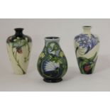 Three Moorcroft vases