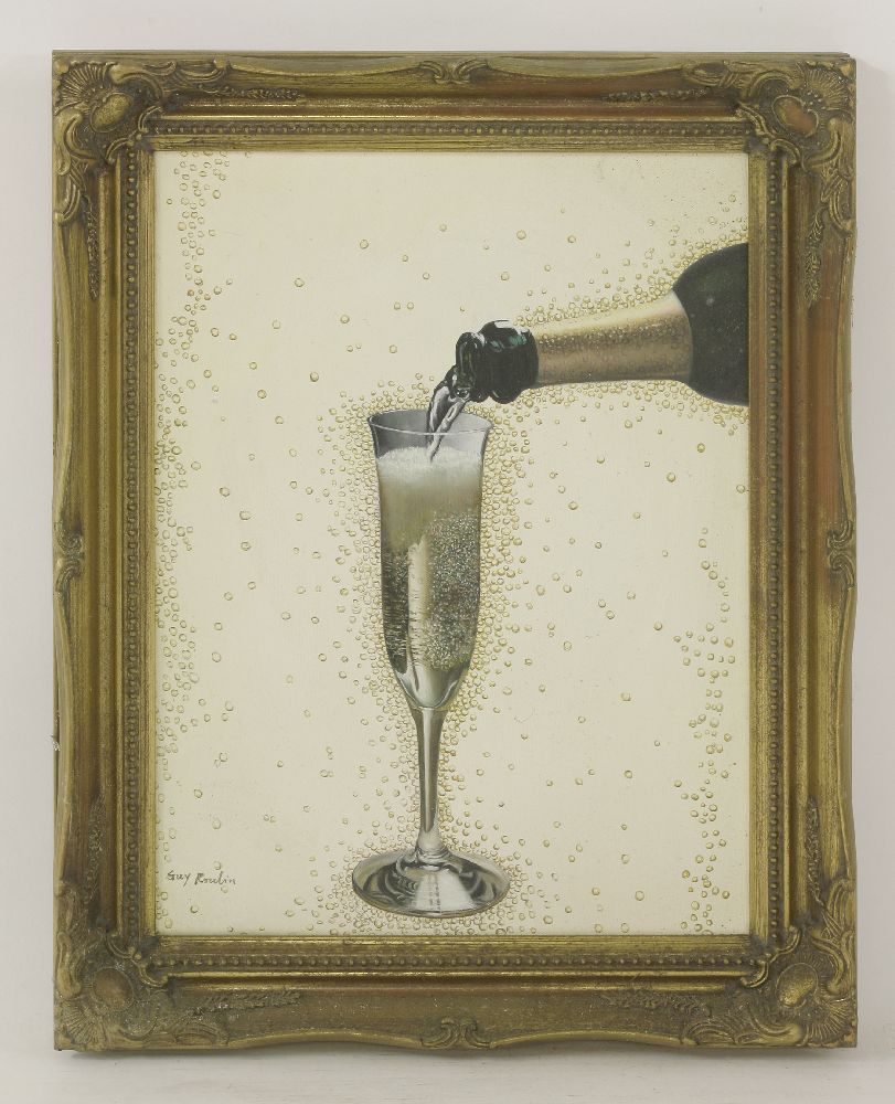 Guy Roulin'DEGUSTATION';'BUVEZ';CHAMPAGNE;A VINEFour, all signed, oil on canvas (4)50 x 40cm, 29 x - Image 4 of 8