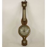 A mahogany boxwood inlaid barometer