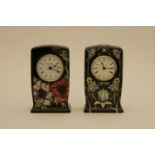 Two Moorcroft pottery clocks, 2003 and 2004, 15.5cm high