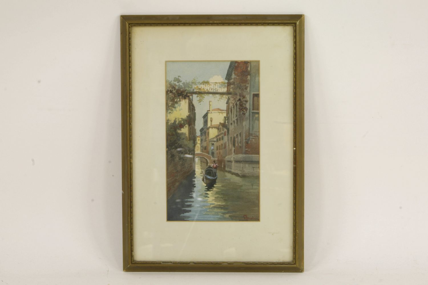 19th Century continental SchoolVENETIAN CANAL SCENEIndistinctly signed l.r., watercolour, framed and - Image 2 of 4