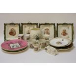 Military ceramics, including wall plates of Baden-Powell, Buller, Kitchener, Macdonald, White,