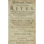 THREE WORKS BOUND IN ONE VOLUME: 1. Godwyn, Thomas: Moses and Aaron: Civil and Ecclesiastic Rites.