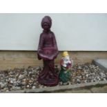 Various earthenware flower pots, jars, trays, milk bottle cover, busts, garden gnome etc