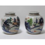 A pair of 19th century Chinese porcelain ginger jars