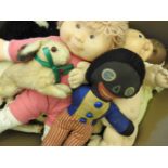 A quantity of various soft toys to include a wheat flakes Sunny Jim