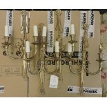 A set of four twin branch wall lights,54cm