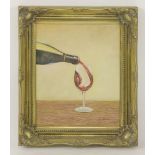 Guy Roulin'DEGUSTATION';'BUVEZ';CHAMPAGNE;A VINEFour, all signed, oil on canvas (4)50 x 40cm, 29 x