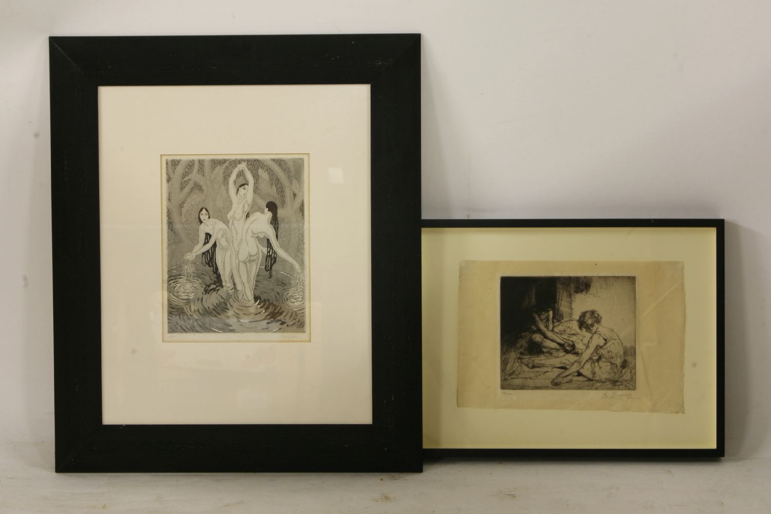 Cecil Leslie (1900-1980) THREE NUDES BATHING Etching and aquatint, signed and numbered 5/50 in